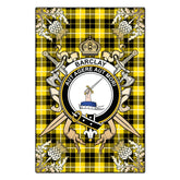 Clan Barclay Dress Modern Tartan Crest Black Garden Flag  - Gold Thistle  JR26 Clan Barclay Tartan Today